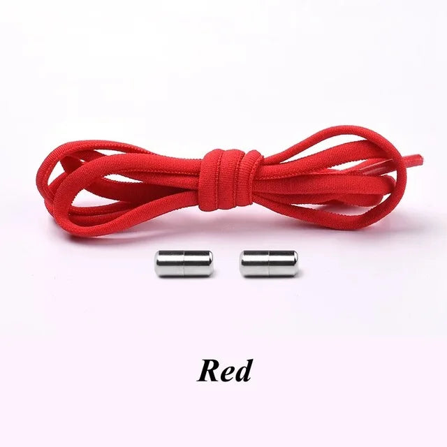 Round Metal lock Shoelaces Elastic Quick Safety No Tie Shoelace All Kinds Shoes Leisure Sneakers Lazy laces