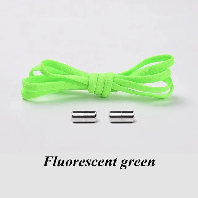 Round Metal lock Shoelaces Elastic Quick Safety No Tie Shoelace All Kinds Shoes Leisure Sneakers Lazy laces