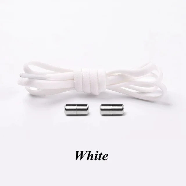 Round Metal lock Shoelaces Elastic Quick Safety No Tie Shoelace All Kinds Shoes Leisure Sneakers Lazy laces