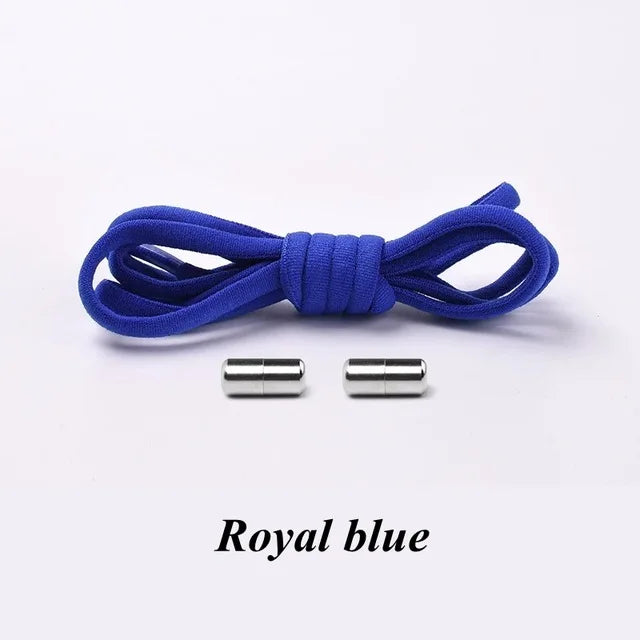 Round Metal lock Shoelaces Elastic Quick Safety No Tie Shoelace All Kinds Shoes Leisure Sneakers Lazy laces