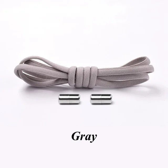Round Metal lock Shoelaces Elastic Quick Safety No Tie Shoelace All Kinds Shoes Leisure Sneakers Lazy laces