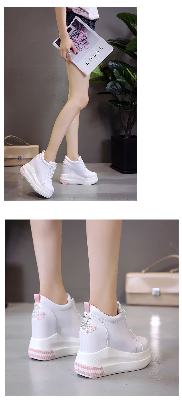 Damen Keilsneaker Sommer Mode Atmungsaktive High Heels Damen Freizeitschuhe Vulkanisierte Damen Plateau Schuhe Weiblich Frühling 2022