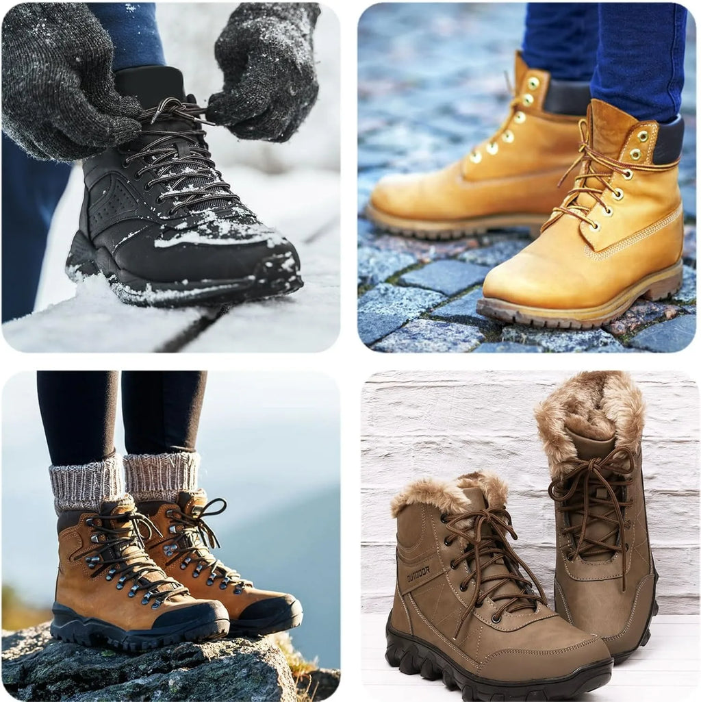 2 Paar klassische runde Schnürsenkel für Turnschuhe, Stiefel, Wanderschuhe, Oxfordschnürsenkel, strapazierfähig und langlebig