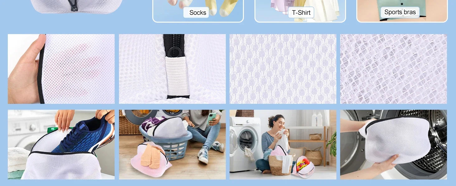 Schuh-Waschbeutel, Aufbewahrungsbeutel, Netz-Wäschesack für Schuhe mit Reißverschluss für Turnschuhe, Laufschuhe, Socken, BHs Organizer