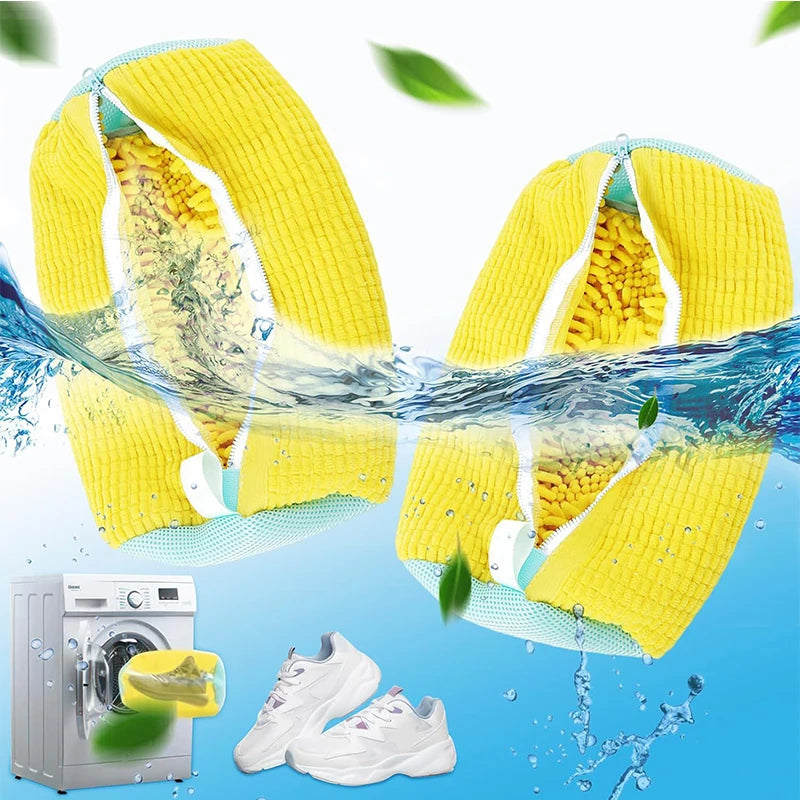 New Durable Shoe Washing Machine Bag for All Shoe Types-Yellow ,Ideal for Sneakers and Casual Shoes,Laundry Wash Bag