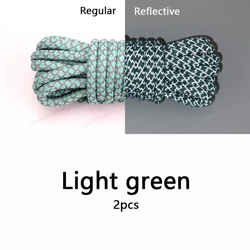 Rainbow Reflective Shoelaces Quality Sneakers Shoelaces Round Laces for Shoes Diameter 0.4cm 100/120/140/160cm 1Pair Shoestrings
