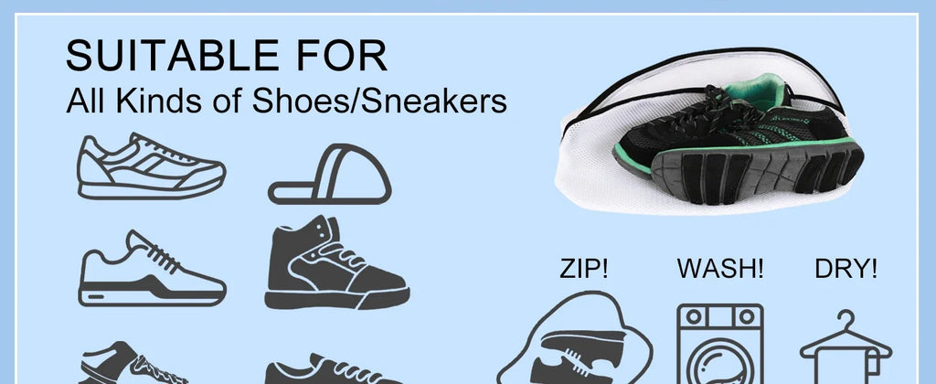 Schuh-Waschbeutel, Aufbewahrungsbeutel, Netz-Wäschesack für Schuhe mit Reißverschluss für Turnschuhe, Laufschuhe, Socken, BHs Organizer