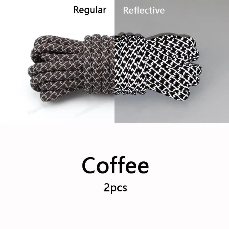 Rainbow Reflective Shoelaces Quality Sneakers Shoelaces Round Laces for Shoes Diameter 0.4cm 100/120/140/160cm 1Pair Shoestrings