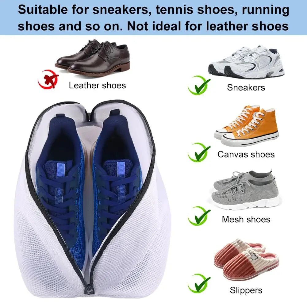 Schuh-Waschbeutel, Aufbewahrungsbeutel, Netz-Wäschesack für Schuhe mit Reißverschluss für Turnschuhe, Laufschuhe, Socken, BHs Organizer