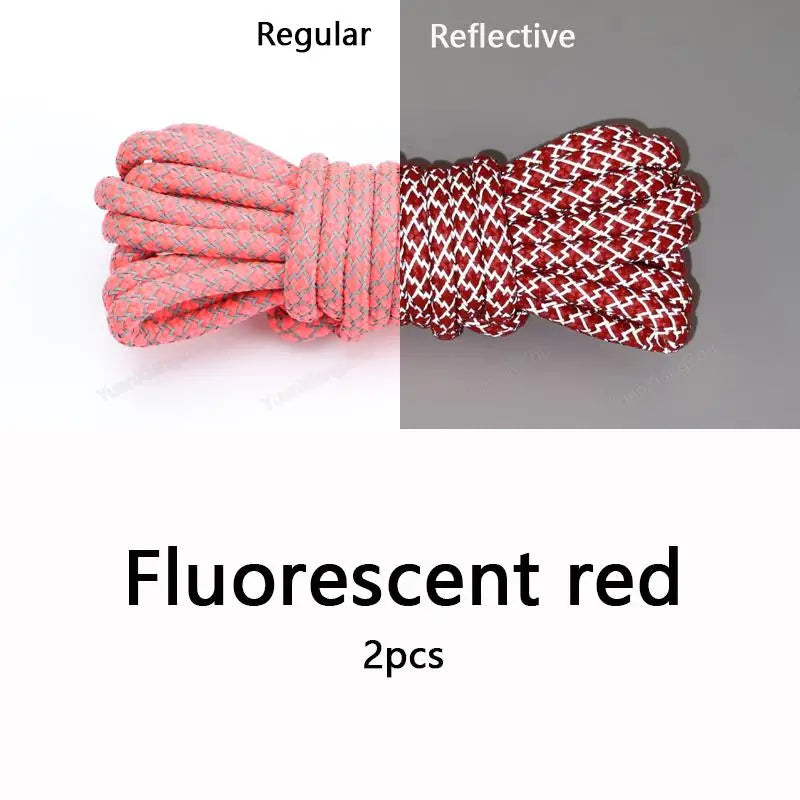 Rainbow Reflective Shoelaces Quality Sneakers Shoelaces Round Laces for Shoes Diameter 0.4cm 100/120/140/160cm 1Pair Shoestrings