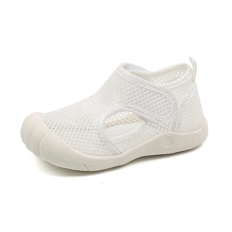 Kinder Sommer Sandalen Air Mesh Sportliche Freizeit Jungen Mädchen Freizeitschuhe Klettverschluss Rutschfeste Schwarz Weiß Kinder Sneaker 21-30