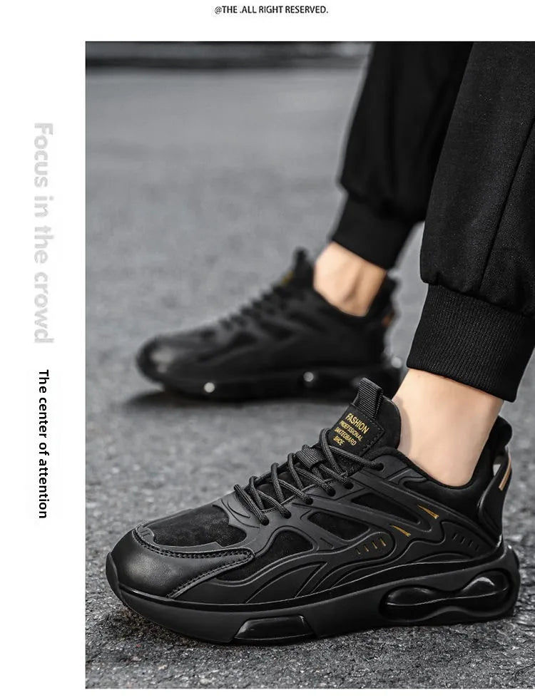 Herren Atmungsaktive Frühling Herbst Neue Sportschuhe Lässige Dad-Sneaker Dicke Sohle Flache Schnürschuhe Laufschuhe für Jugendliche