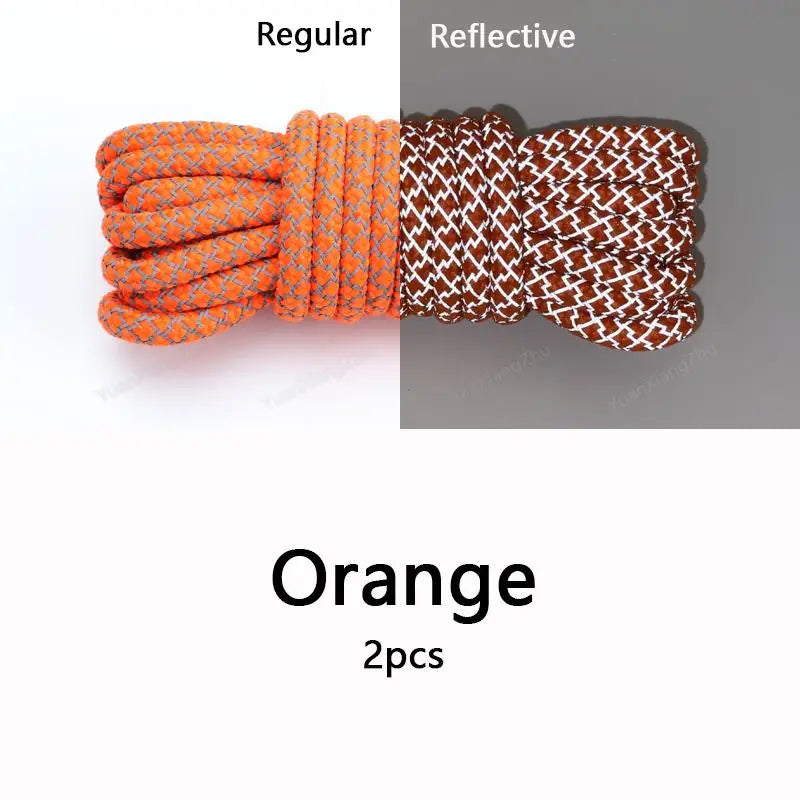 Rainbow Reflective Shoelaces Quality Sneakers Shoelaces Round Laces for Shoes Diameter 0.4cm 100/120/140/160cm 1Pair Shoestrings