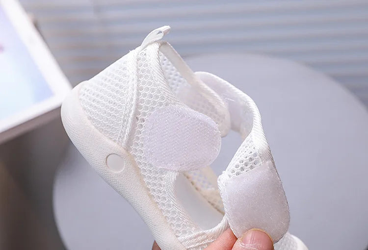 Kids Summer Sandals Air Mesh Sporty Leisure Boys Girls Casual Shoes Hook-loop Non-slip Black White Children Sneakers 21-30