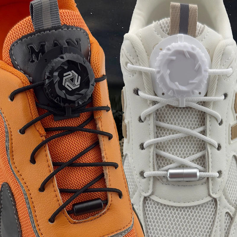 Modische Drehschnallen-Schnürsenkel, automatische Schnürsenkel ohne Binden, für Kinder und Erwachsene, Sneaker, keine Schnürsenkel, Schuhzubehör, 1 Paar/2 Paar