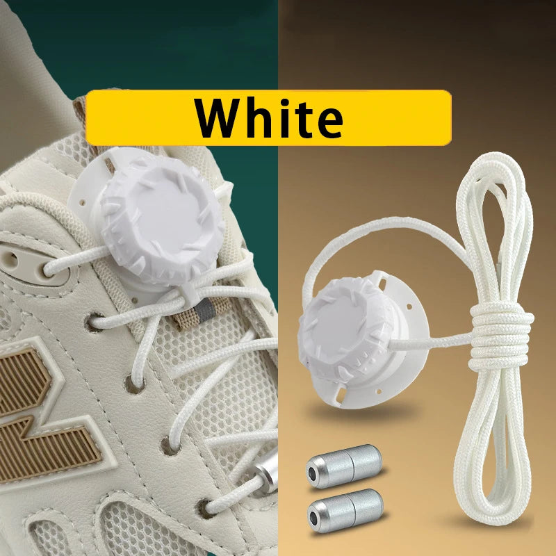 Modische Drehschnallen-Schnürsenkel, automatische Schnürsenkel ohne Binden, für Kinder und Erwachsene, Sneaker, keine Schnürsenkel, Schuhzubehör, 1 Paar/2 Paar