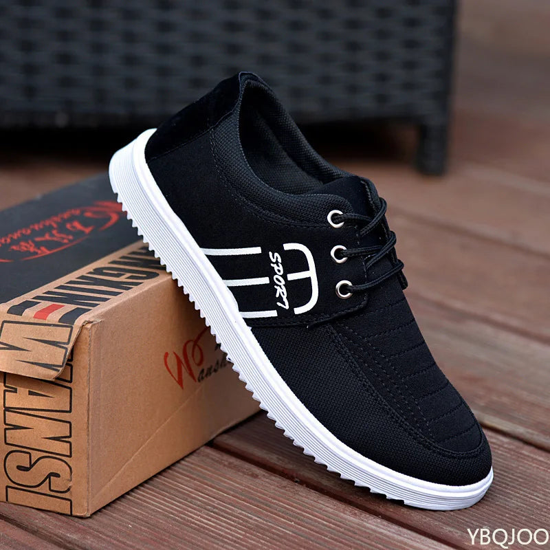 Herren Neue Mode Schnürschuhe Freizeit Canvas Schuhe Herren Leichte Atmungsaktive Sneaker Klassische Herren Vulkanisierte Schuhe Zapatos Homme