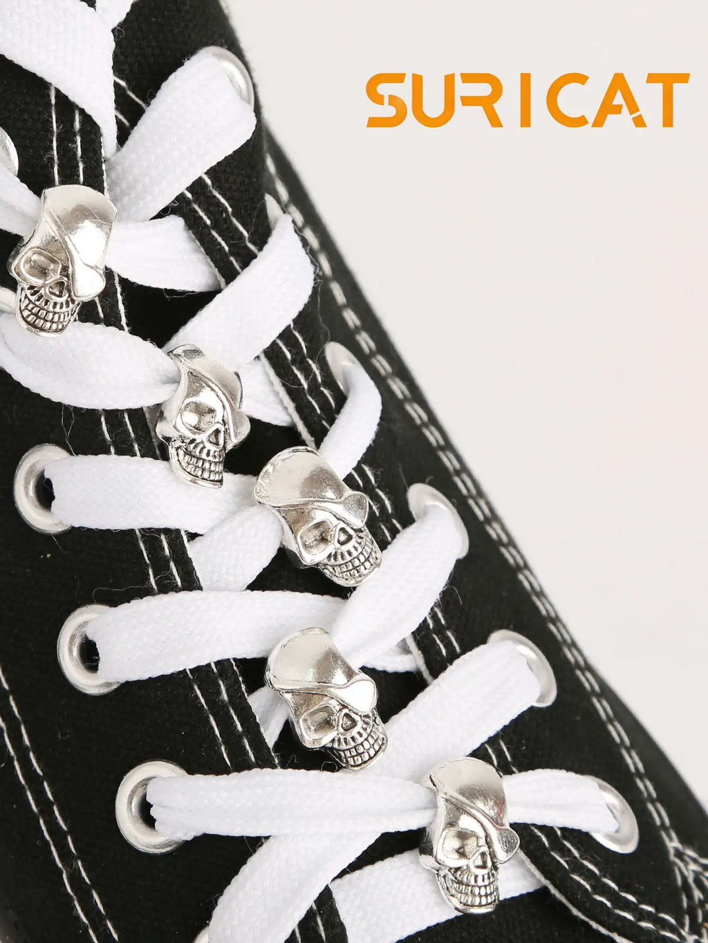 6 Pieces of Gothic Hip-Hop Skull Charms - DIY Home Decor and Craft Accessories, Shoe DIY Decorations, Cute Y2K Shoe Accessories, Suitable for Spring and Summer, Halloween, Shoelace Decorations, Suitable for Boots and Sneakers