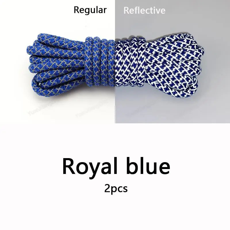 Rainbow Reflective Shoelaces Quality Sneakers Shoelaces Round Laces for Shoes Diameter 0.4cm 100/120/140/160cm 1Pair Shoestrings