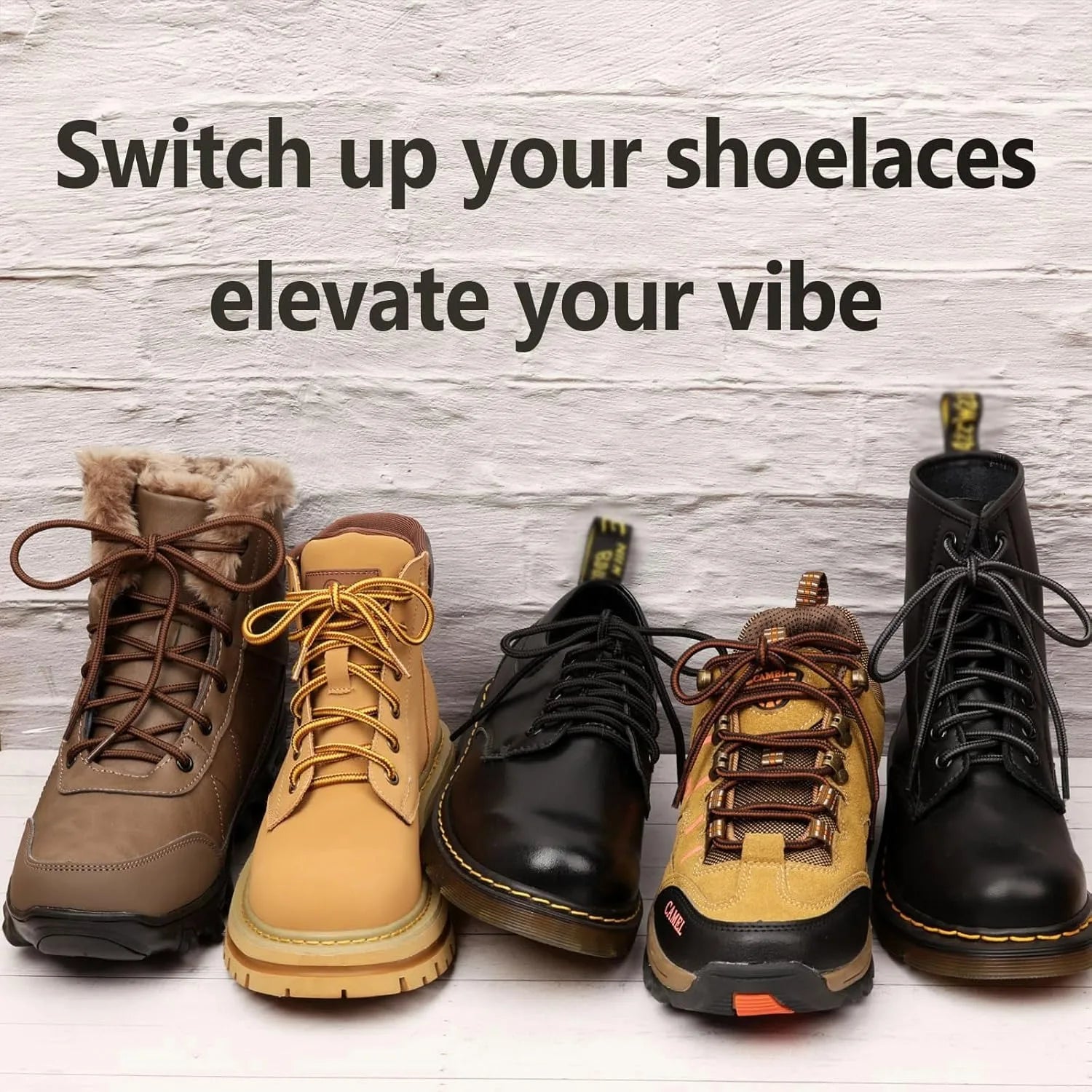 2 Pair Classic Round Shoelaces for Sneakers Boots Hiking Shoes Shoelace Oxford Heavy Duty and Durable Shoe Laces