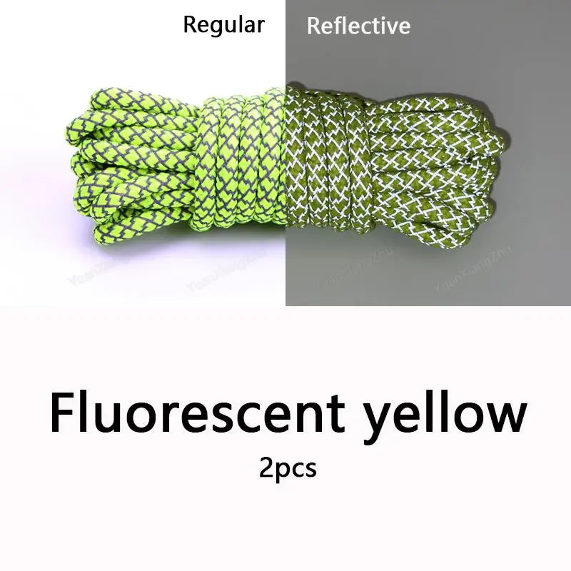 Rainbow Reflective Shoelaces Quality Sneakers Shoelaces Round Laces for Shoes Diameter 0.4cm 100/120/140/160cm 1Pair Shoestrings