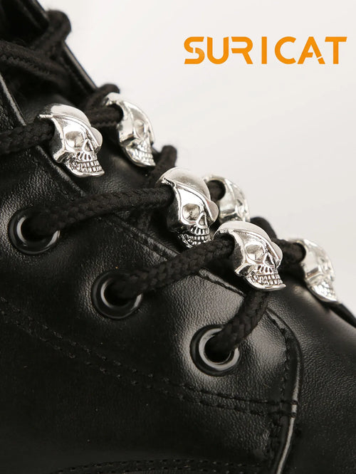 6 Pieces of Gothic Hip-Hop Skull Charms - DIY Home Decor and Craft Accessories, Shoe DIY Decorations, Cute Y2K Shoe Accessories, Suitable for Spring and Summer, Halloween, Shoelace Decorations, Suitable for Boots and Sneakers