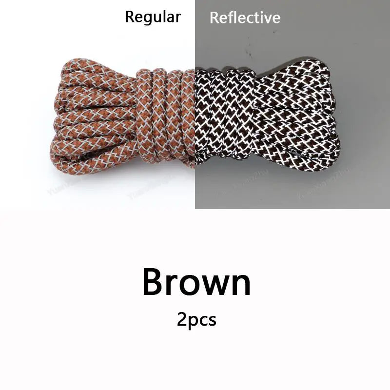 Rainbow Reflective Shoelaces Quality Sneakers Shoelaces Round Laces for Shoes Diameter 0.4cm 100/120/140/160cm 1Pair Shoestrings