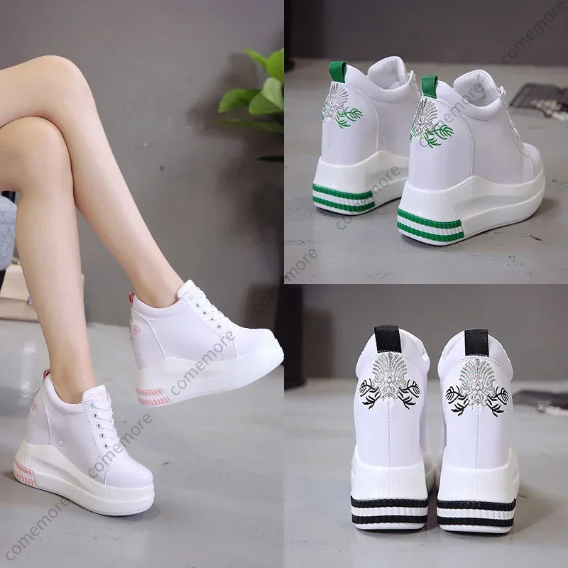 Damen Keilsneaker Sommer Mode Atmungsaktive High Heels Damen Freizeitschuhe Vulkanisierte Damen Plateau Schuhe Weiblich Frühling 2022