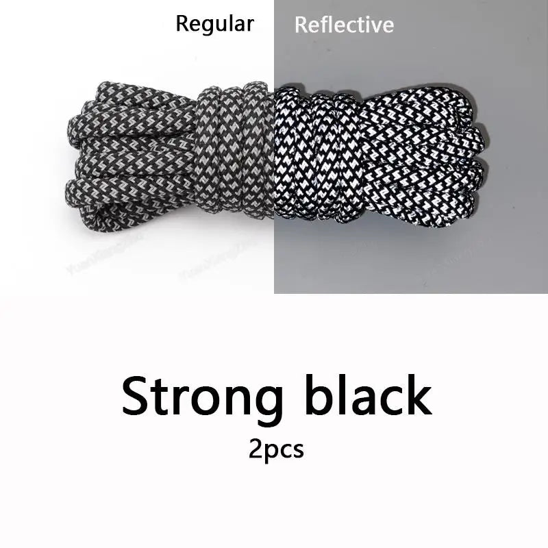 Rainbow Reflective Shoelaces Quality Sneakers Shoelaces Round Laces for Shoes Diameter 0.4cm 100/120/140/160cm 1Pair Shoestrings