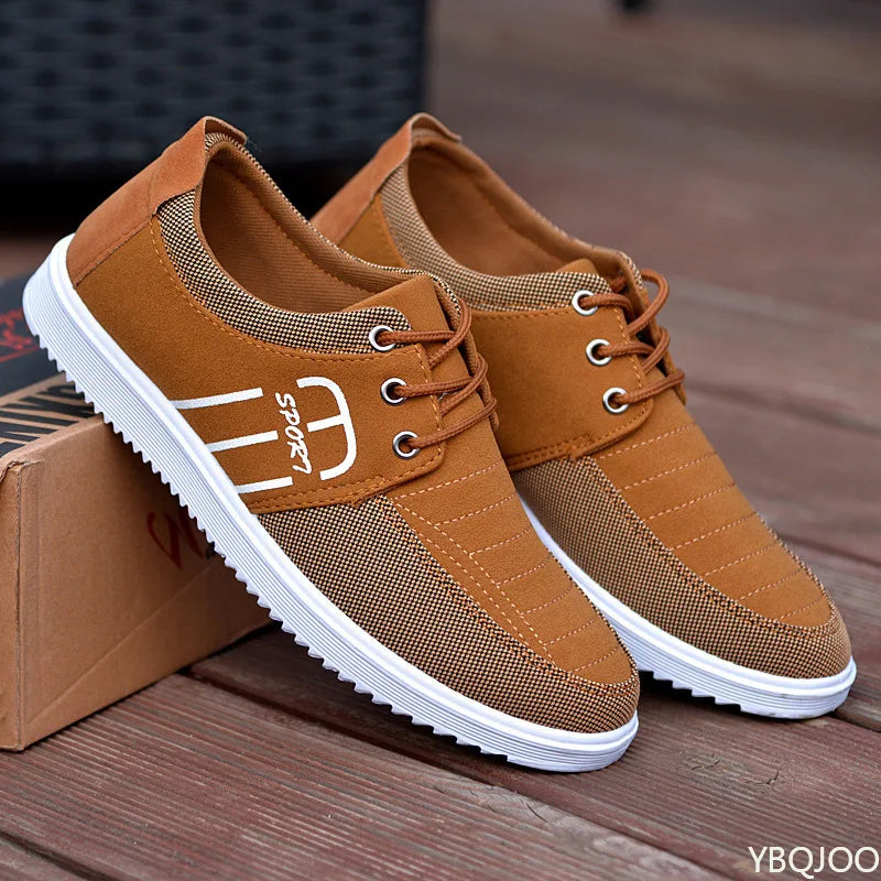 Herren Neue Mode Schnürschuhe Freizeit Canvas Schuhe Herren Leichte Atmungsaktive Sneaker Klassische Herren Vulkanisierte Schuhe Zapatos Homme