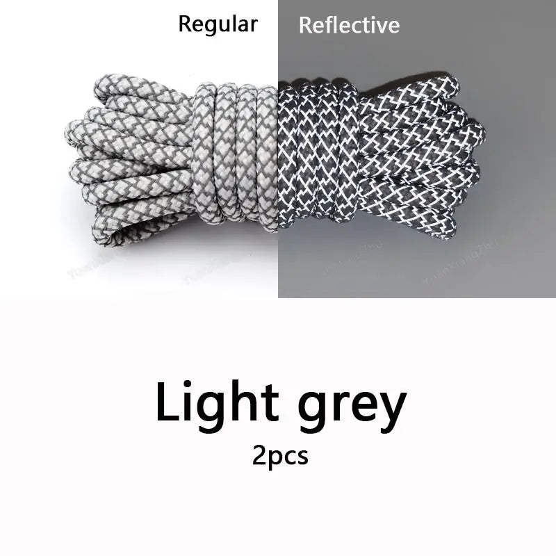 Rainbow Reflective Shoelaces Quality Sneakers Shoelaces Round Laces for Shoes Diameter 0.4cm 100/120/140/160cm 1Pair Shoestrings