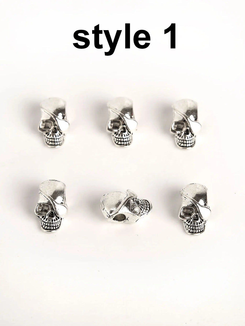 6 Pieces of Gothic Hip-Hop Skull Charms - DIY Home Decor and Craft Accessories, Shoe DIY Decorations, Cute Y2K Shoe Accessories, Suitable for Spring and Summer, Halloween, Shoelace Decorations, Suitable for Boots and Sneakers