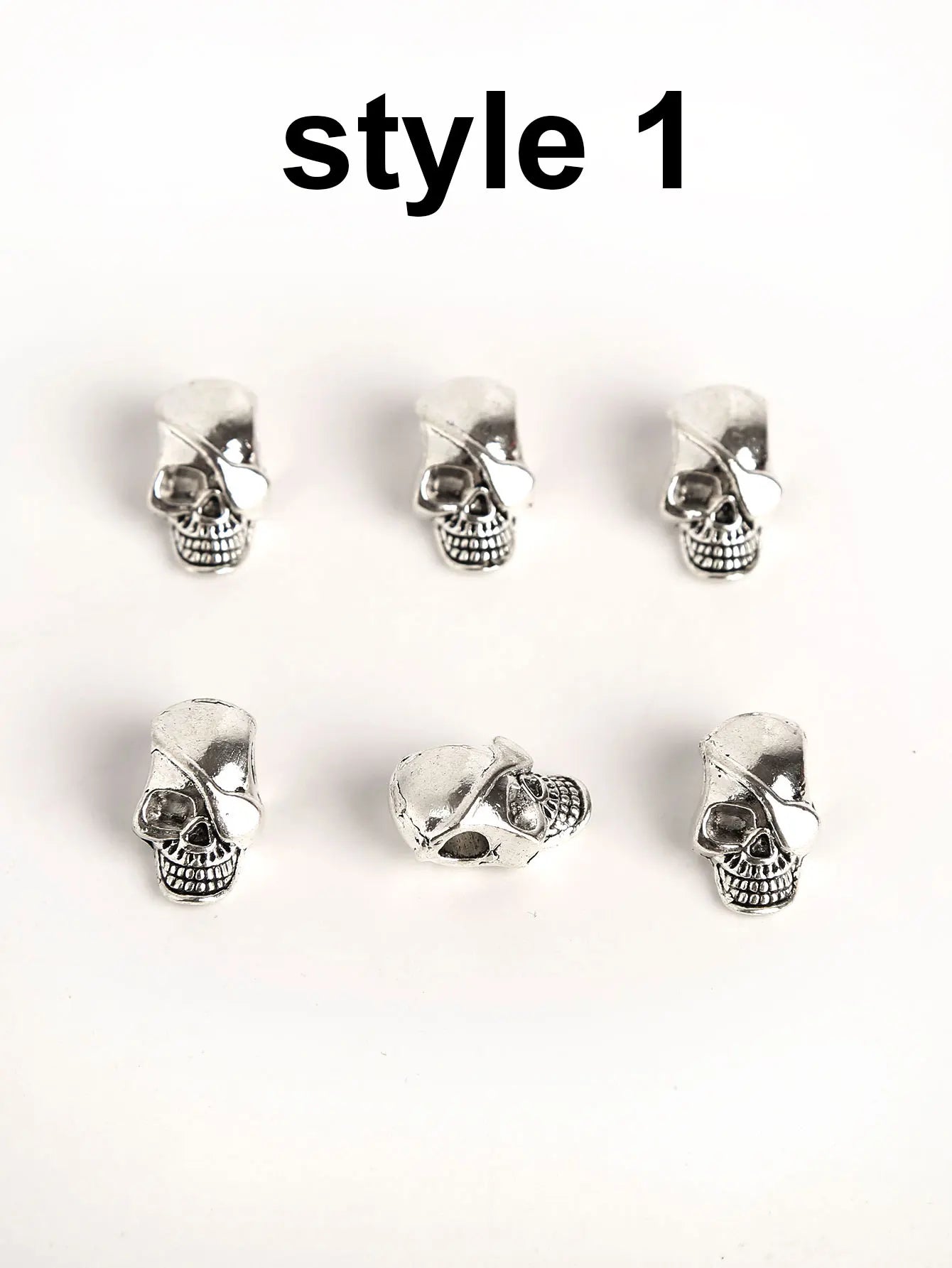 6 Pieces of Gothic Hip-Hop Skull Charms - DIY Home Decor and Craft Accessories, Shoe DIY Decorations, Cute Y2K Shoe Accessories, Suitable for Spring and Summer, Halloween, Shoelace Decorations, Suitable for Boots and Sneakers