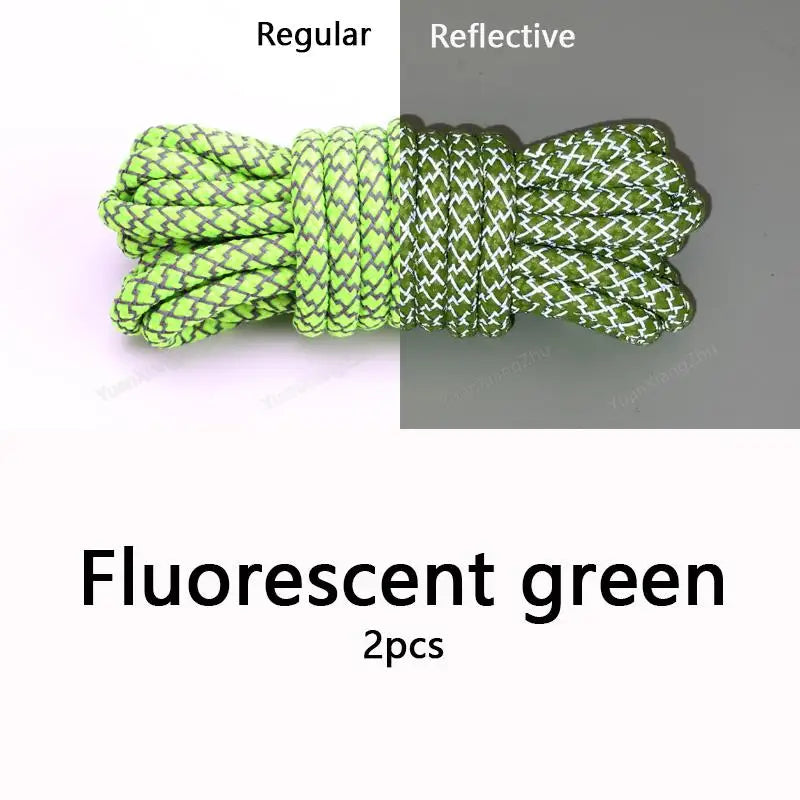 Rainbow Reflective Shoelaces Quality Sneakers Shoelaces Round Laces for Shoes Diameter 0.4cm 100/120/140/160cm 1Pair Shoestrings