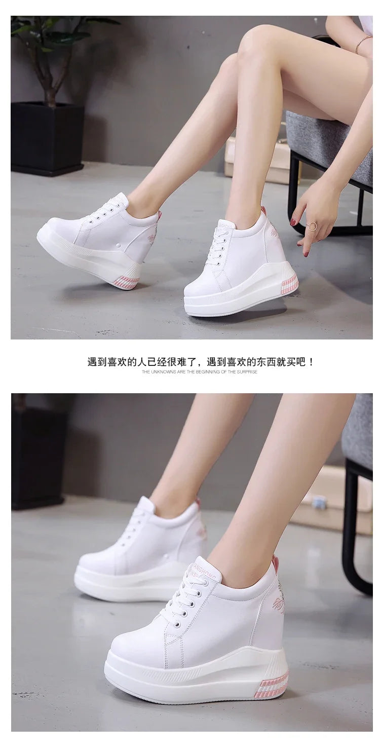 Damen Keilsneaker Sommer Mode Atmungsaktive High Heels Damen Freizeitschuhe Vulkanisierte Damen Plateau Schuhe Weiblich Frühling 2022