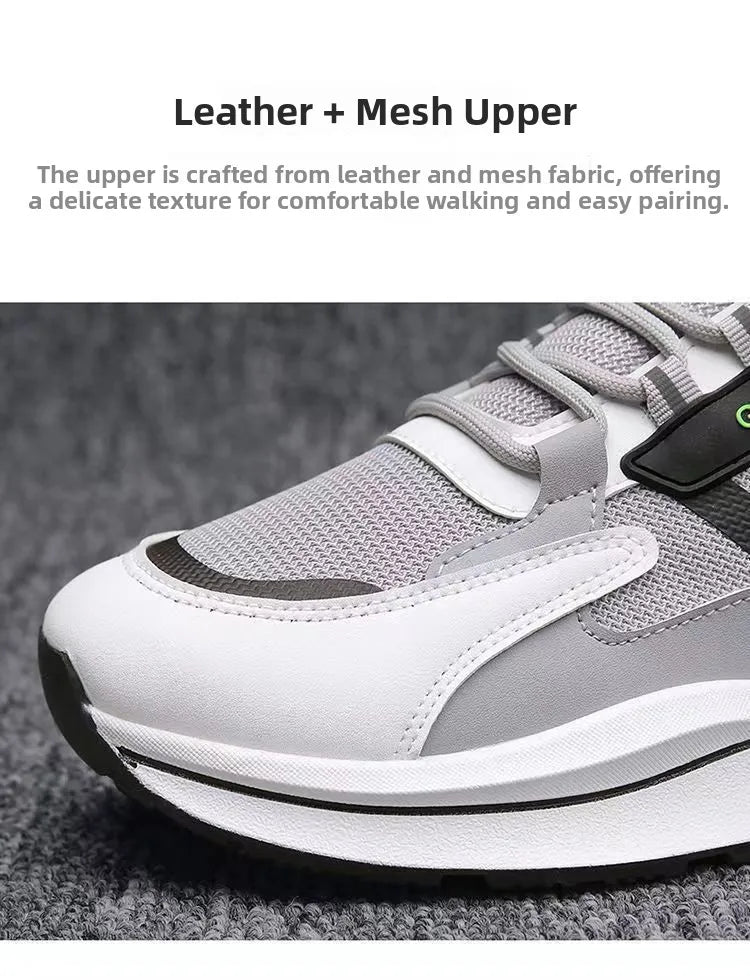 Atmungsaktive Mesh Sportschuhe Koreanischer Modetrend Reise-Laufschuhe Legere Herren-Sneaker Flacher Absatz Kreuzschnallen-Design