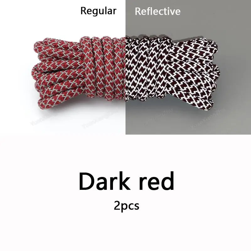 Rainbow Reflective Shoelaces Quality Sneakers Shoelaces Round Laces for Shoes Diameter 0.4cm 100/120/140/160cm 1Pair Shoestrings