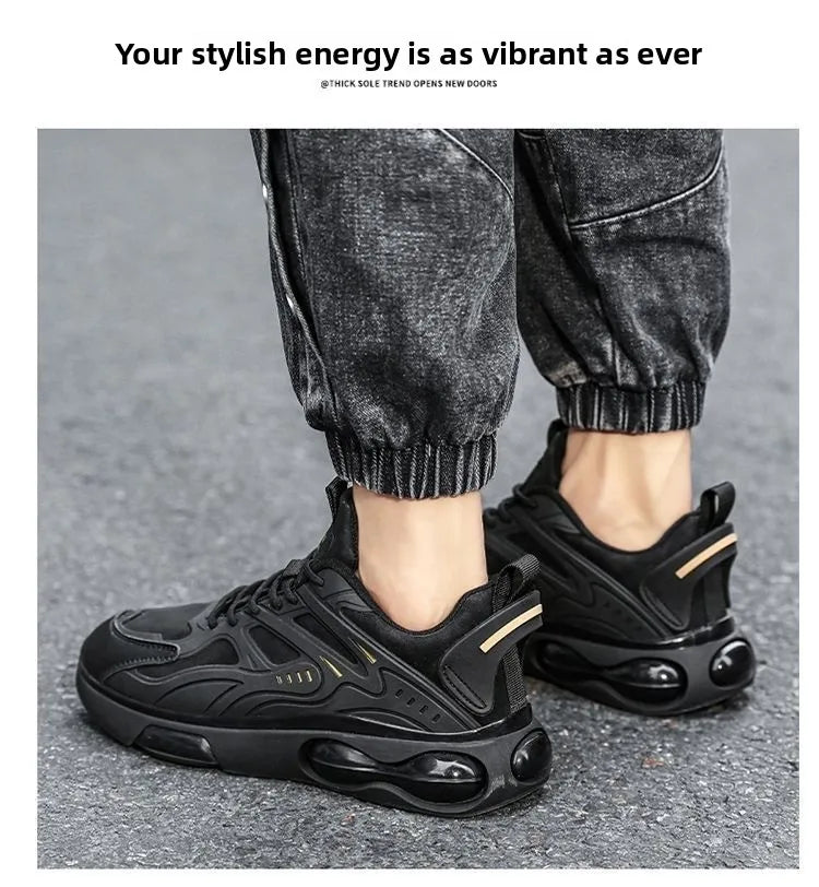 Herren Atmungsaktive Frühling Herbst Neue Sportschuhe Lässige Dad-Sneaker Dicke Sohle Flache Schnürschuhe Laufschuhe für Jugendliche