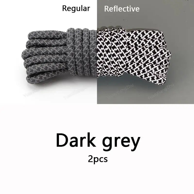 Rainbow Reflective Shoelaces Quality Sneakers Shoelaces Round Laces for Shoes Diameter 0.4cm 100/120/140/160cm 1Pair Shoestrings