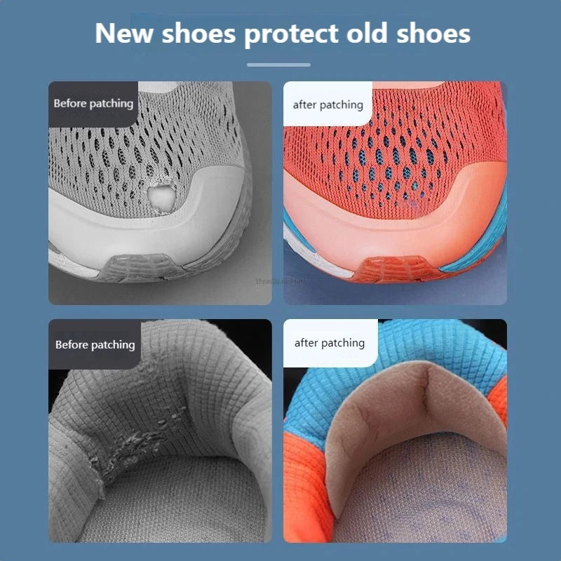 6/18 Stück Fersenreparatur-Patches für Sneaker, Anti-Verschleiß Fersenschutz, selbstklebende Rückseite, Fersenreparaturprodukte