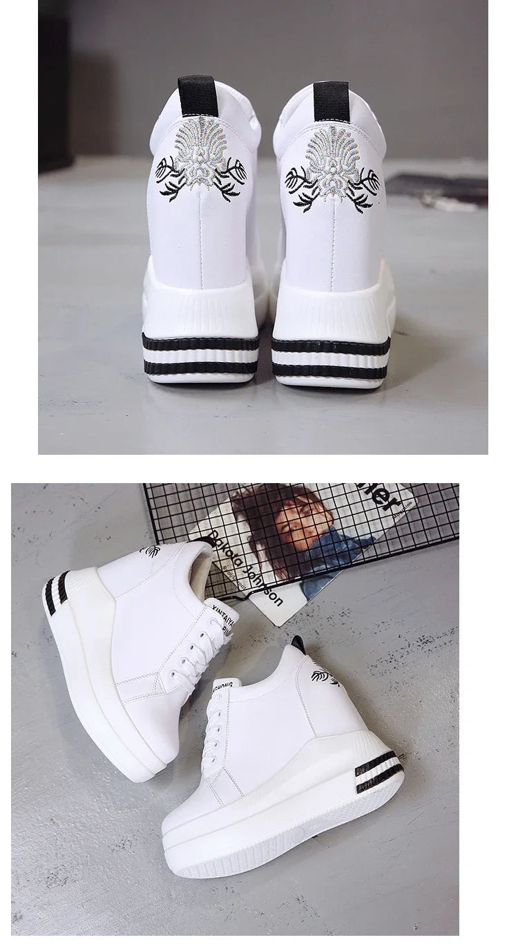 Damen Keilsneaker Sommer Mode Atmungsaktive High Heels Damen Freizeitschuhe Vulkanisierte Damen Plateau Schuhe Weiblich Frühling 2022